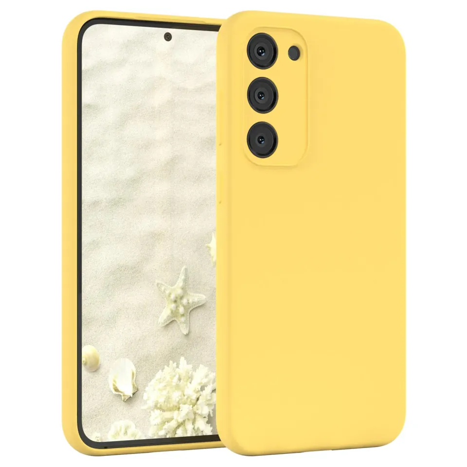 EAZY CASE Galaxy S23 Plus Premium Silikonhülle Gelb Kameraschutz