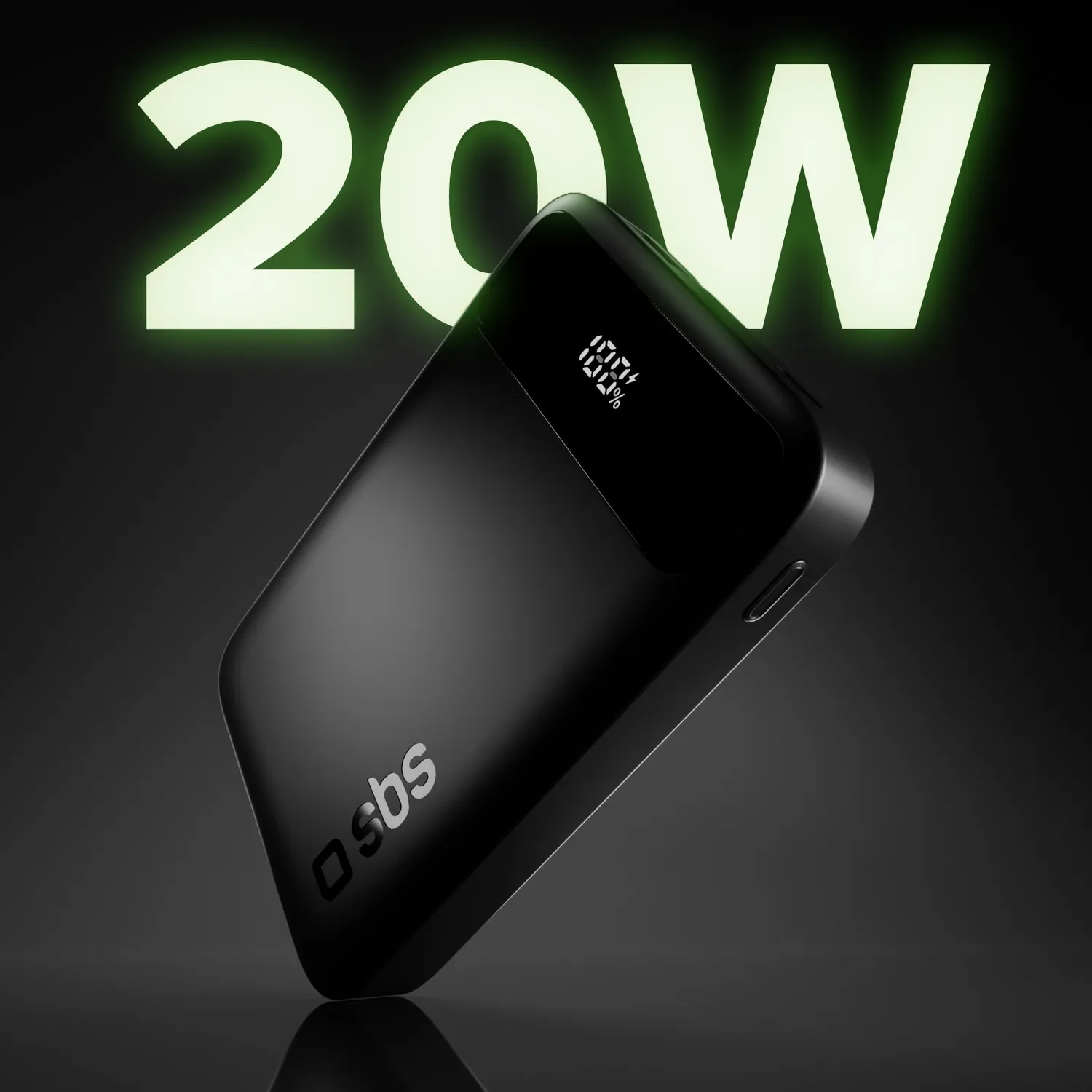 SBS Go Power 10000 mAh Powerbank 20W LCD Display