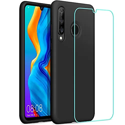 YATWIN Huawei P30 Lite Silikonhülle Schwarz dünn