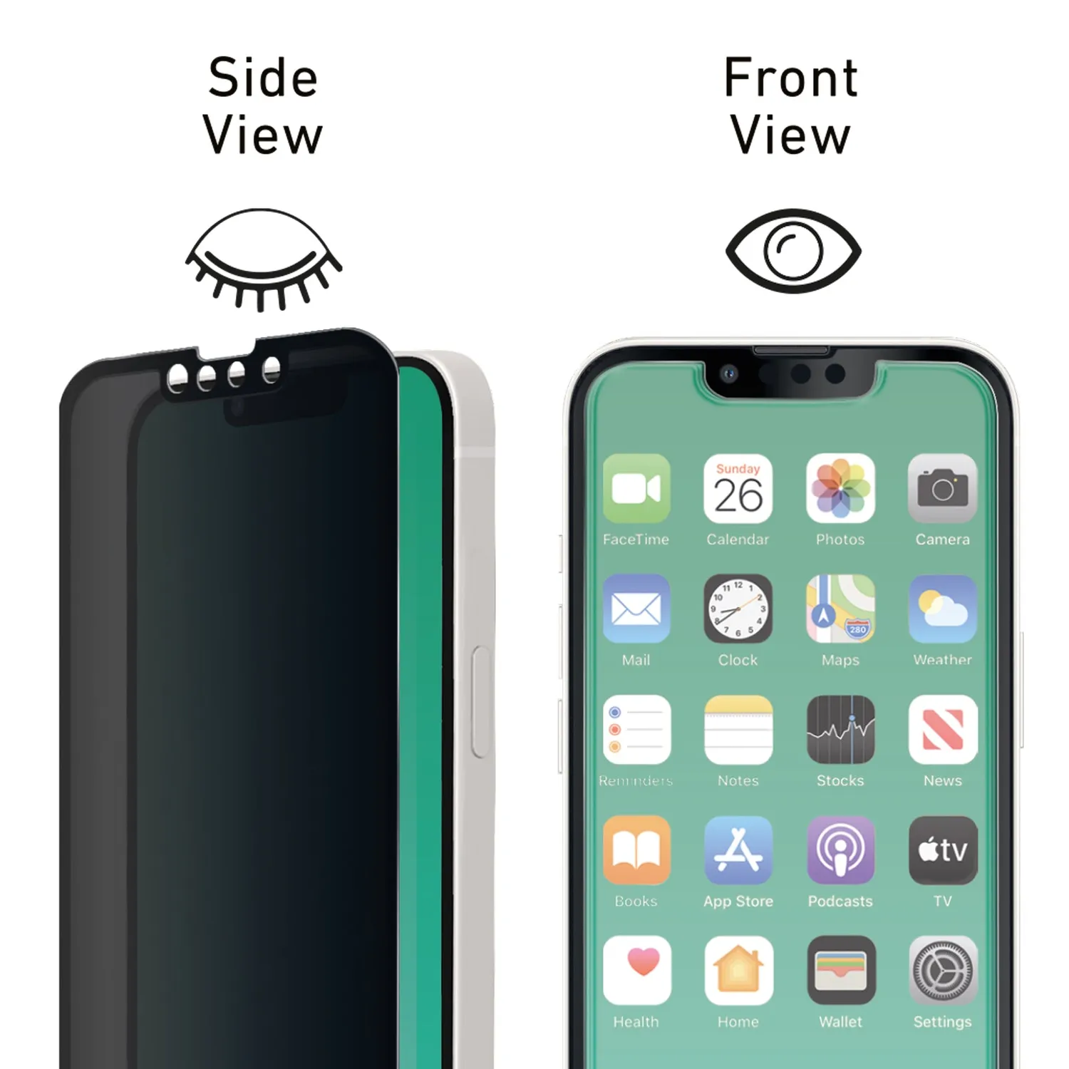SBS Full Cover Privacy iPhone 13/13 Pro Glas blickdicht