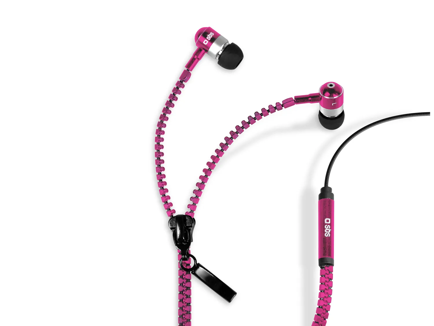 SBS Zip Stereo Kopfhörer 3,5 mm mit Mikro schwarz