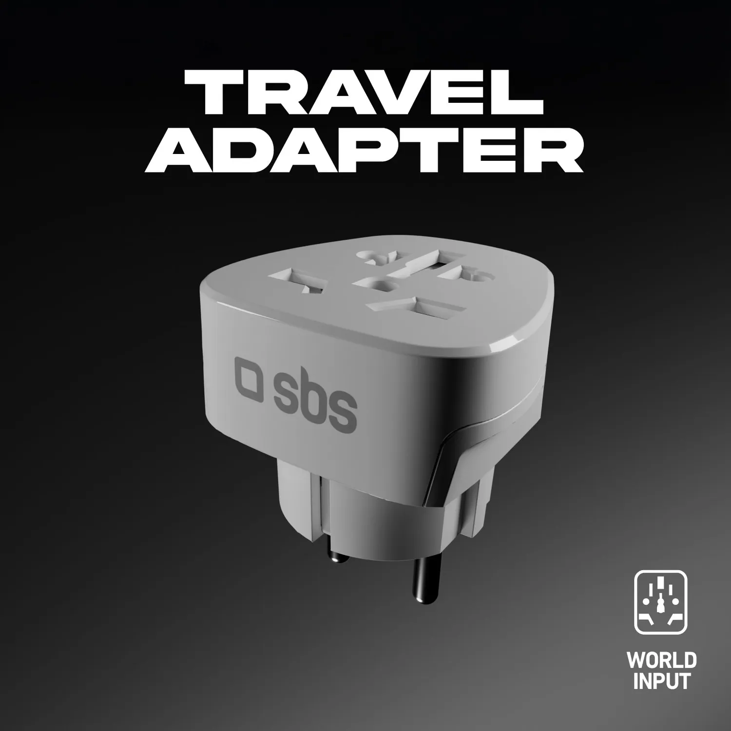 SBS Universal Reiseadapter Schuko 2500W kompakt