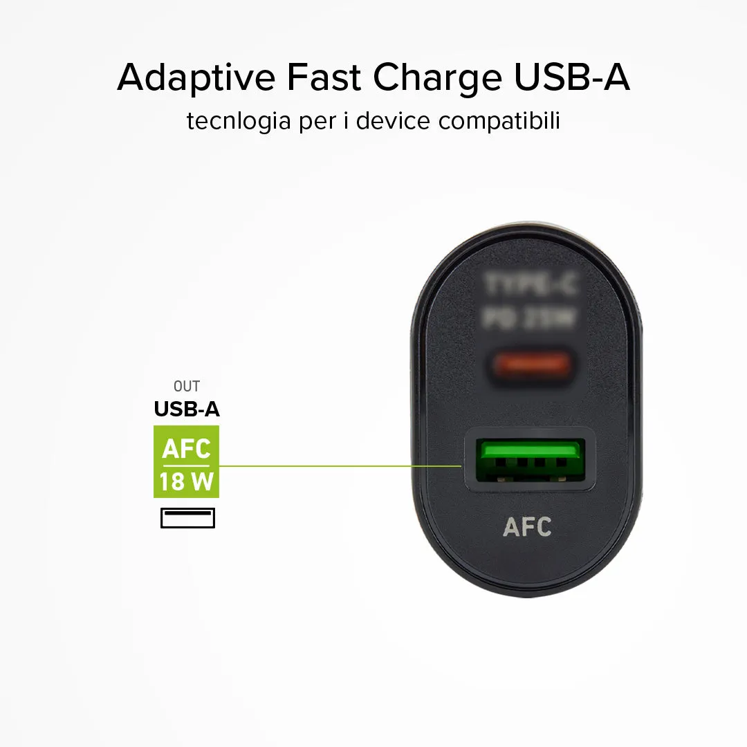 SBS 25W Schnellladegerät USB-C USB-A weiß
