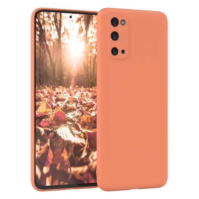 EAZY CASE Galaxy S20 Silikonhülle Orange matt mit Kameraschutz