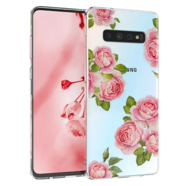 EAZY CASE Galaxy S10 Plus Hülle Blumen Transparent Rosen