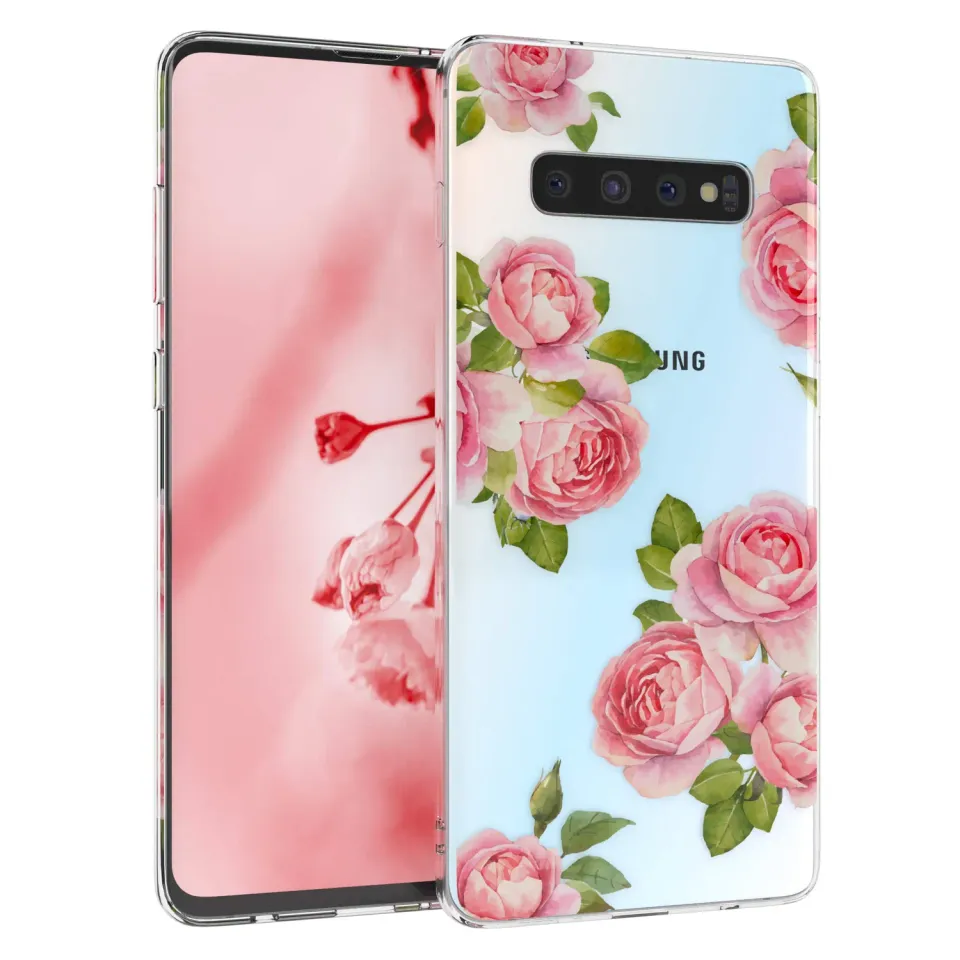 EAZY CASE Galaxy S10 Plus Hülle Blumen Transparent Rosen