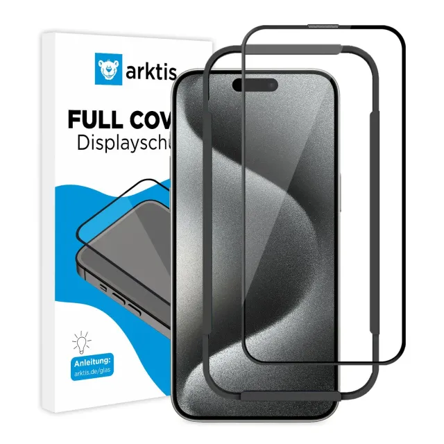 arktis Full Cover iPhone 15 Pro Max Panzerglas 9H
