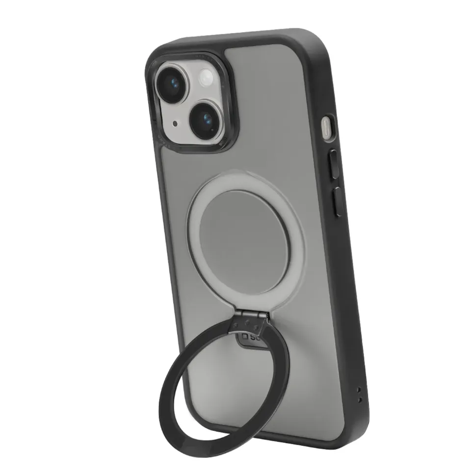 SBS Mag Stand Cover iPhone 15 Schwarz MagSafe