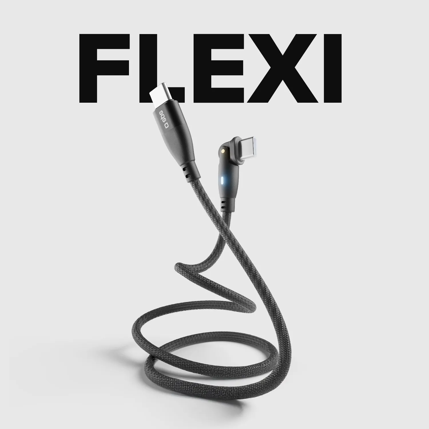SBS Flexi USB-C Kabel 60W 1m Nylon abgewinkelt