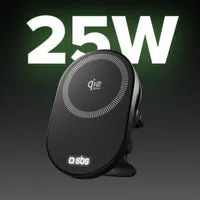 SBS Magnet Autohalterung Qi2.2 25W Lüftung 360° schwarz