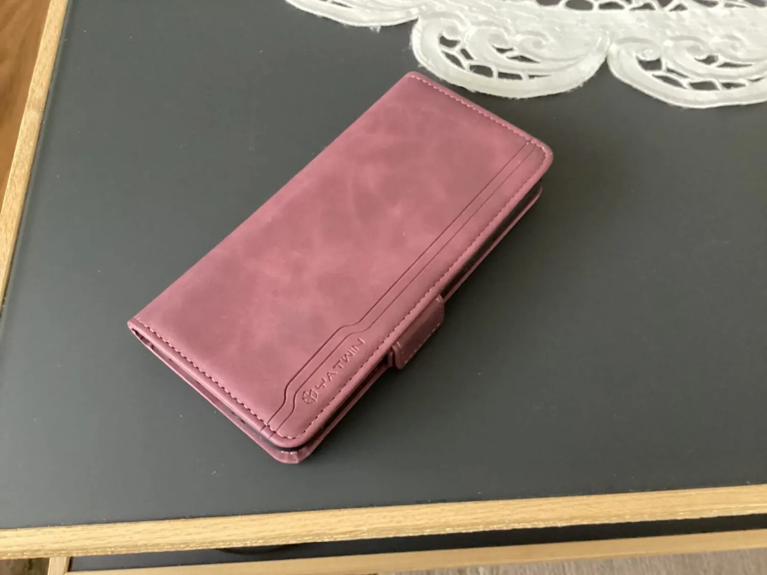 YATWIN Galaxy S9 Plus Handyhülle Schwarz Leder mit Kartenfach