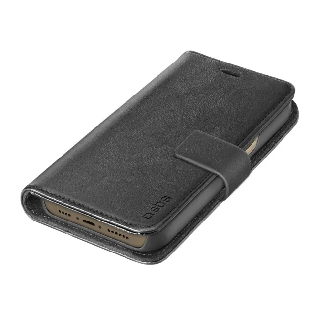 SBS Book Case iPhone 14 Pro Lederhülle schwarz Stand