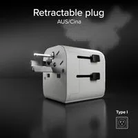 SBS Universal Reiseadapter 2500W 2x USB-A UK US AU
