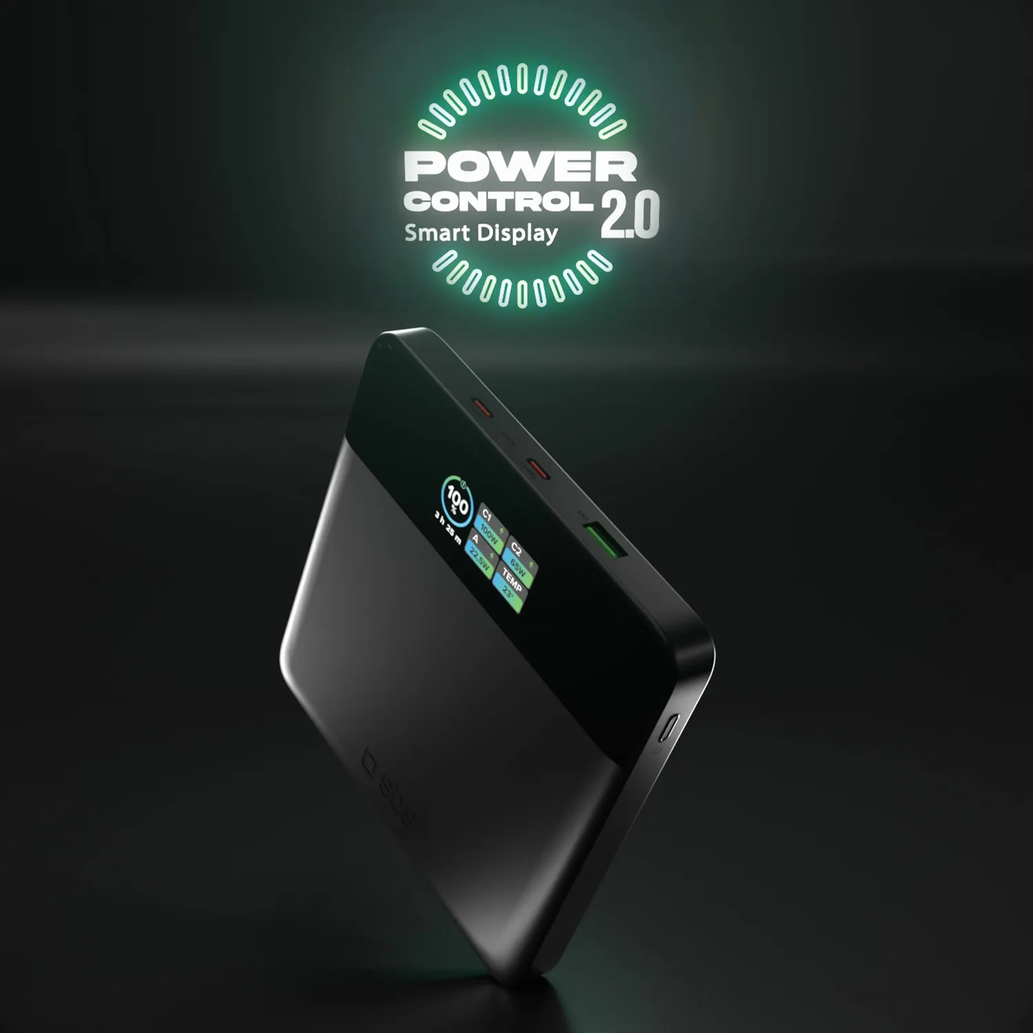 SBS 20000 mAh Powerbank 100W USB-C TFT-Display 3 Ports
