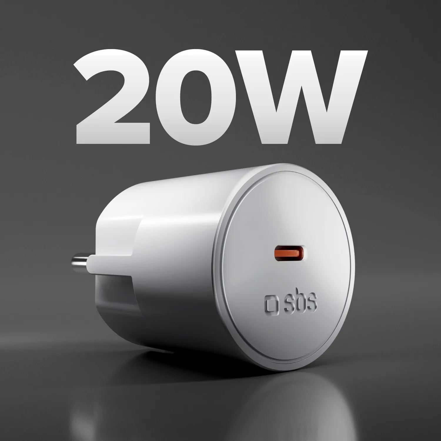 SBS 20W Wandladegerät USB-C PD Schuko schwarz