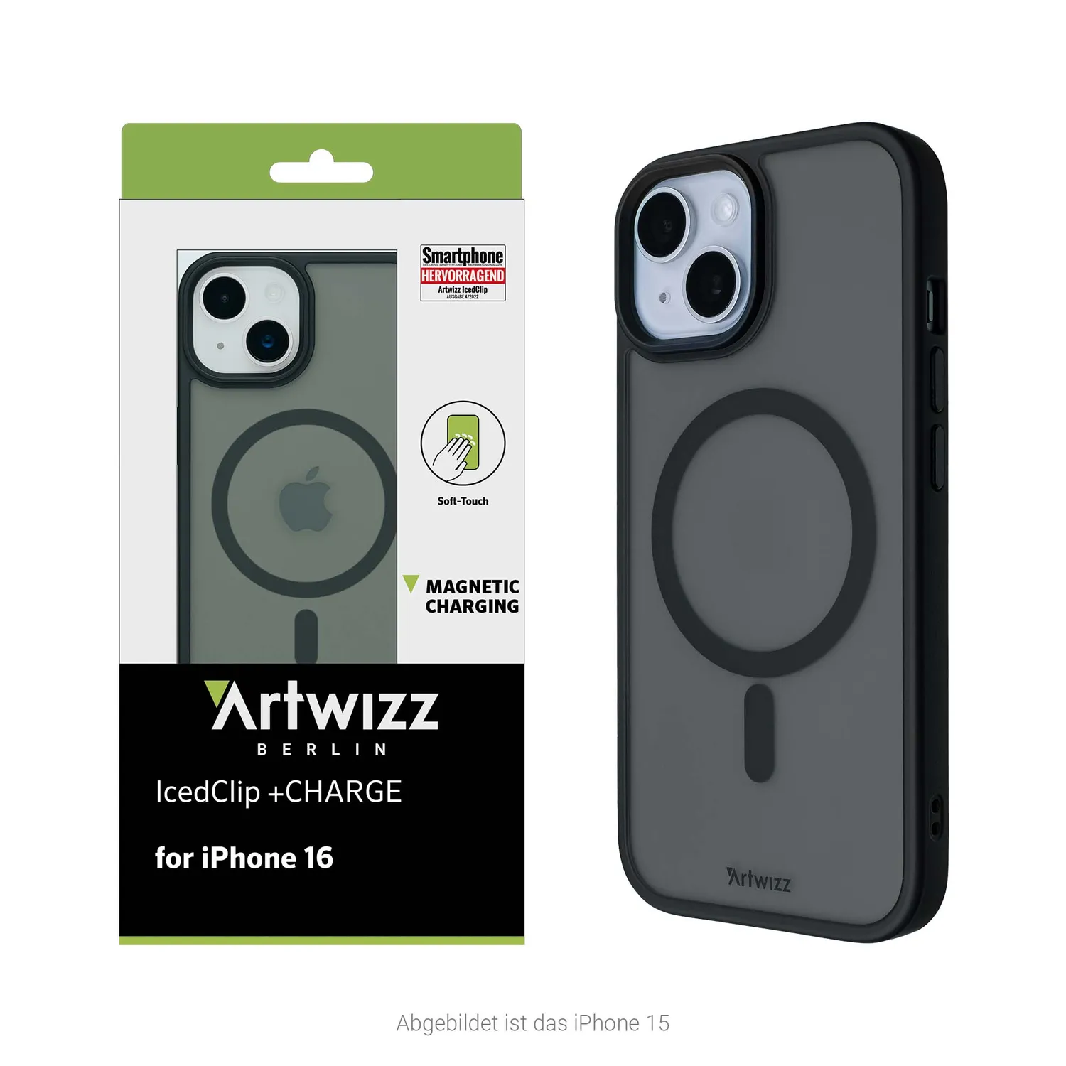 Artwizz IcedClip +CHARGE iPhone 16 Hülle MagSafe matt