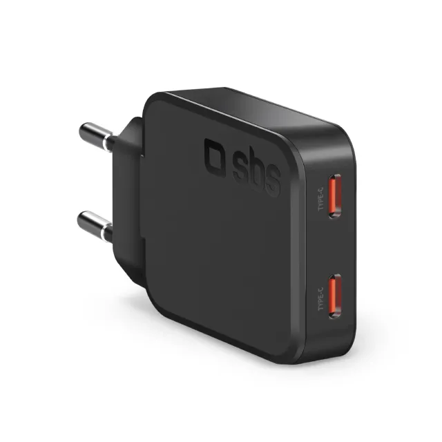 SBS Slim Charge 65W Wandladegerät 2x USB-C GaN Slim