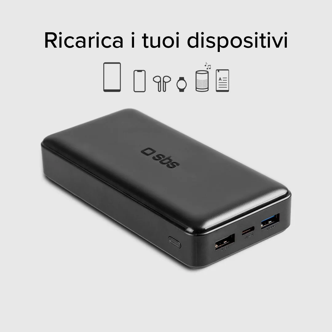 SBS Powerbank 20000 mAh extra slim mit IC-Ladung