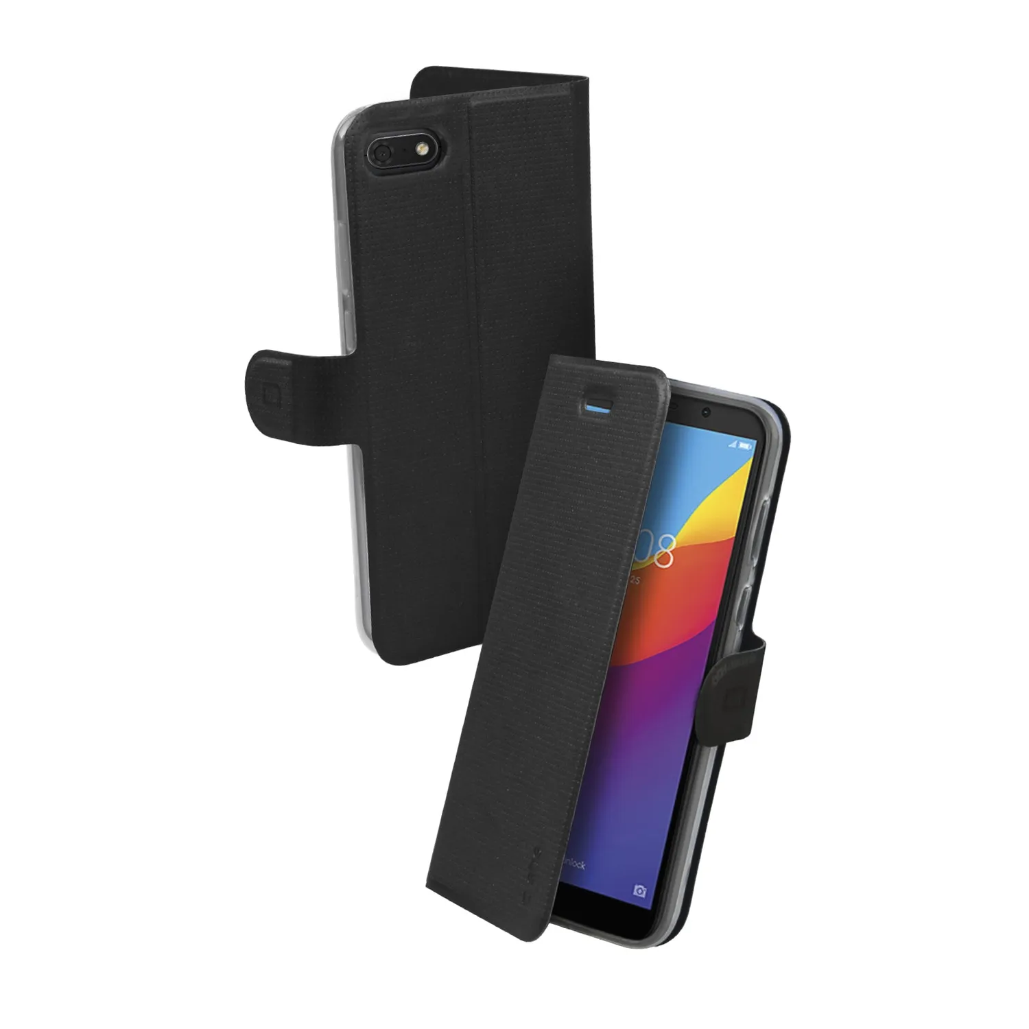 SBS Book Sense Honor 7S Huawei Y5 2018 Hülle Schwarz Stand