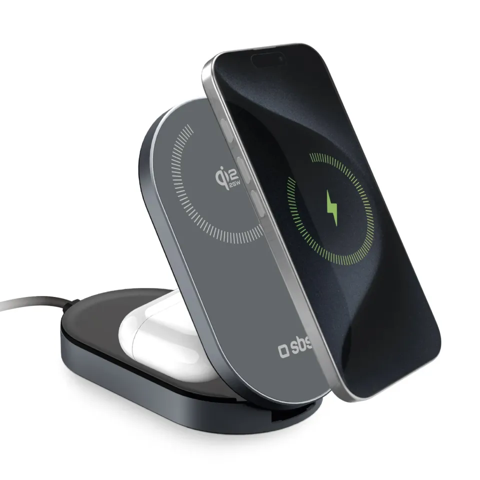 SBS Wireless Ladestation 2-in-1 Qi2.2 35W Faltbar