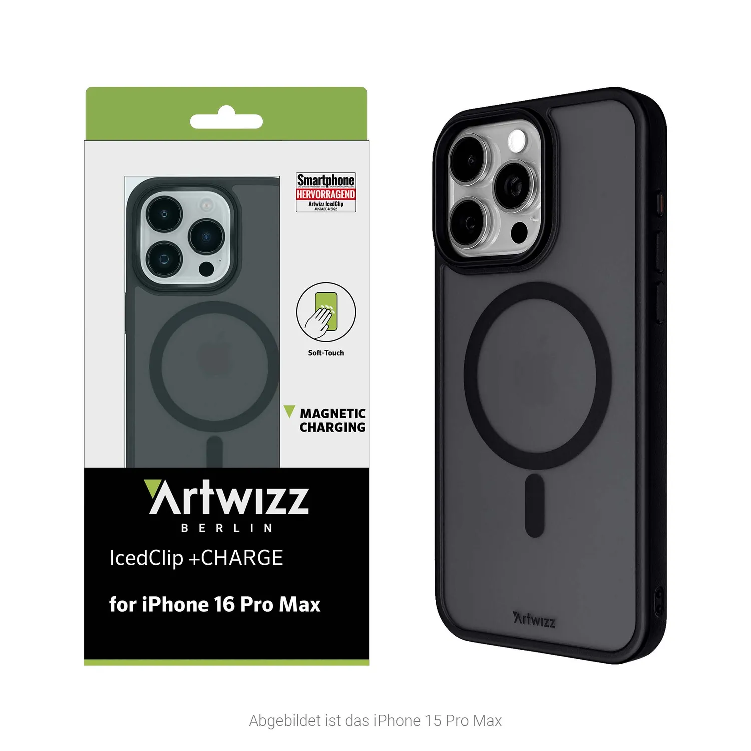 Artwizz IcedClip +CHARGE iPhone 16 Pro Hülle MagSafe matt