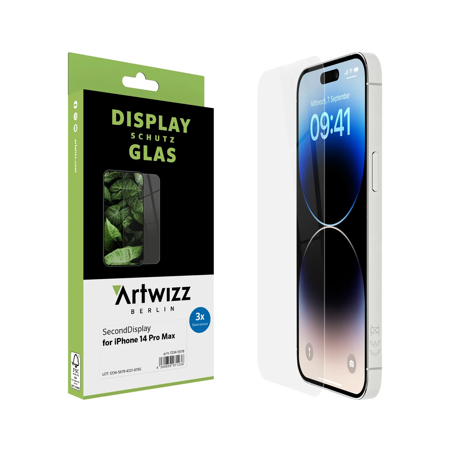 Artwizz SecondDisplay iPhone 14 Pro Max Panzerglas 3er Pack