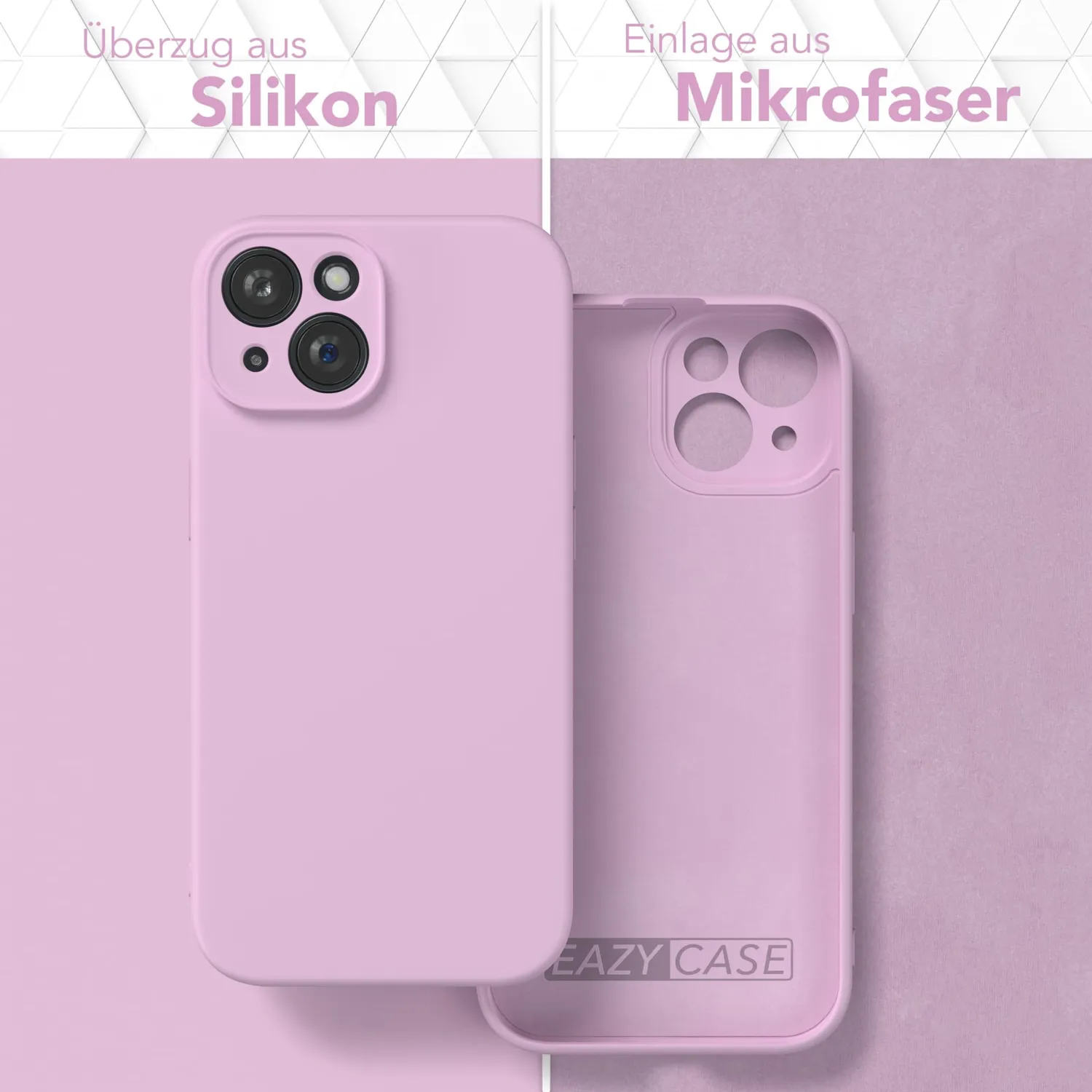 EAZY CASE iPhone 15 Silikonhülle Violett matt stoßfest