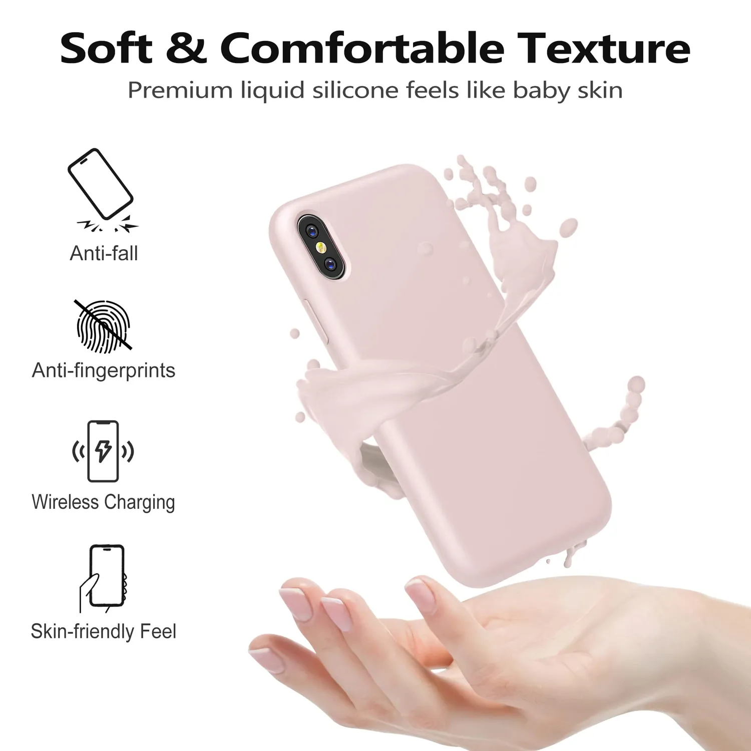 YATWIN iPhone XS Max Silikonhülle Rosa weich