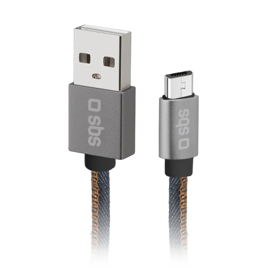 SBS Micro-USB Ladekabel 1m Jeans-Optik Datenkabel