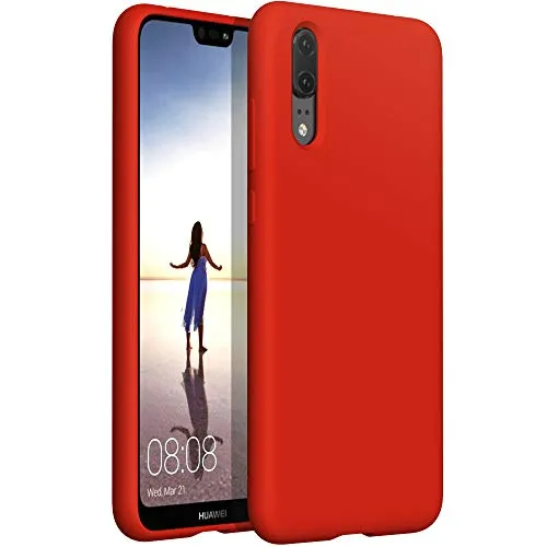 YATWIN Huawei P20 Lite Silikonhülle Rot dünn