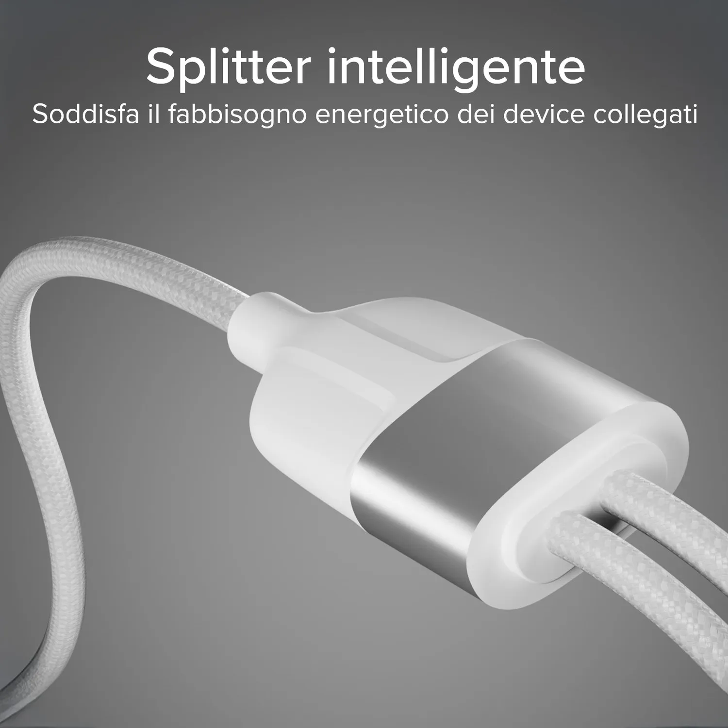 SBS USB-C Splitter Y-Kabel 60W PD 1,5 m Gewebe