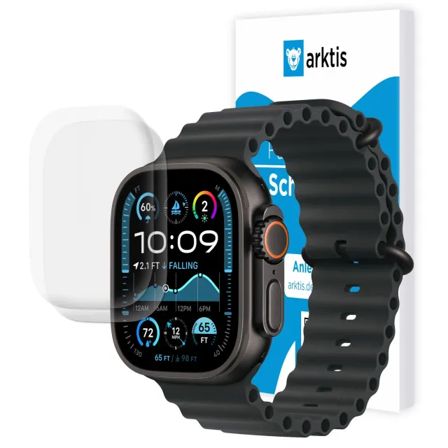 arktis Full Protection Apple Watch Ultra Schutzfolie 2er Set