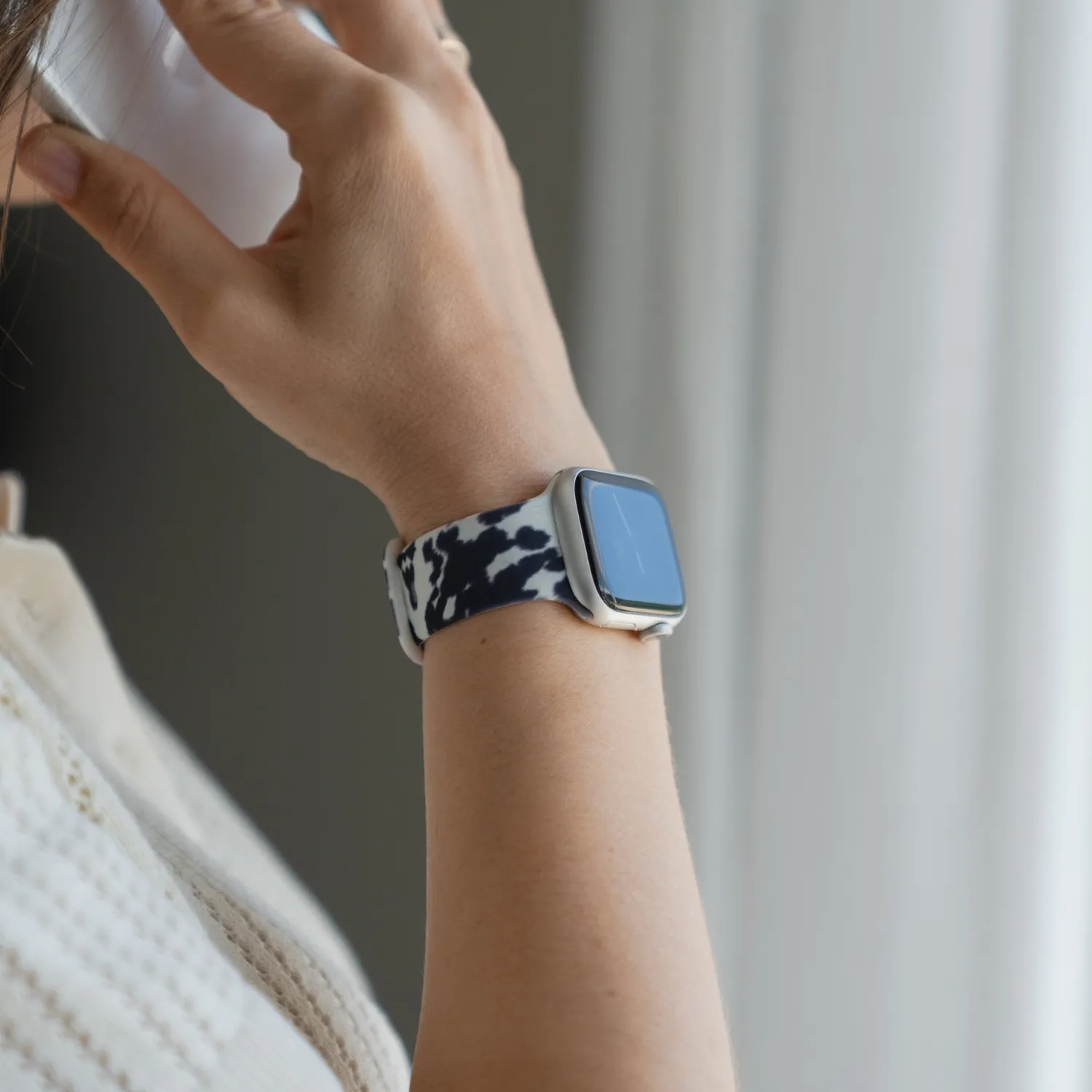 arktisband Kuhfell Apple Watch Armband Silikon Holstein