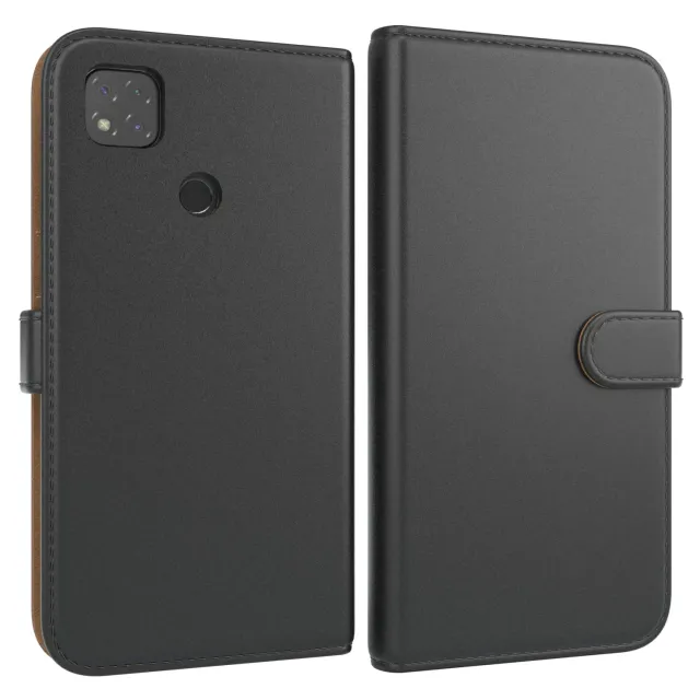 EAZY CASE Redmi 9C Klapphülle Book Schwarz mit Kartenfach