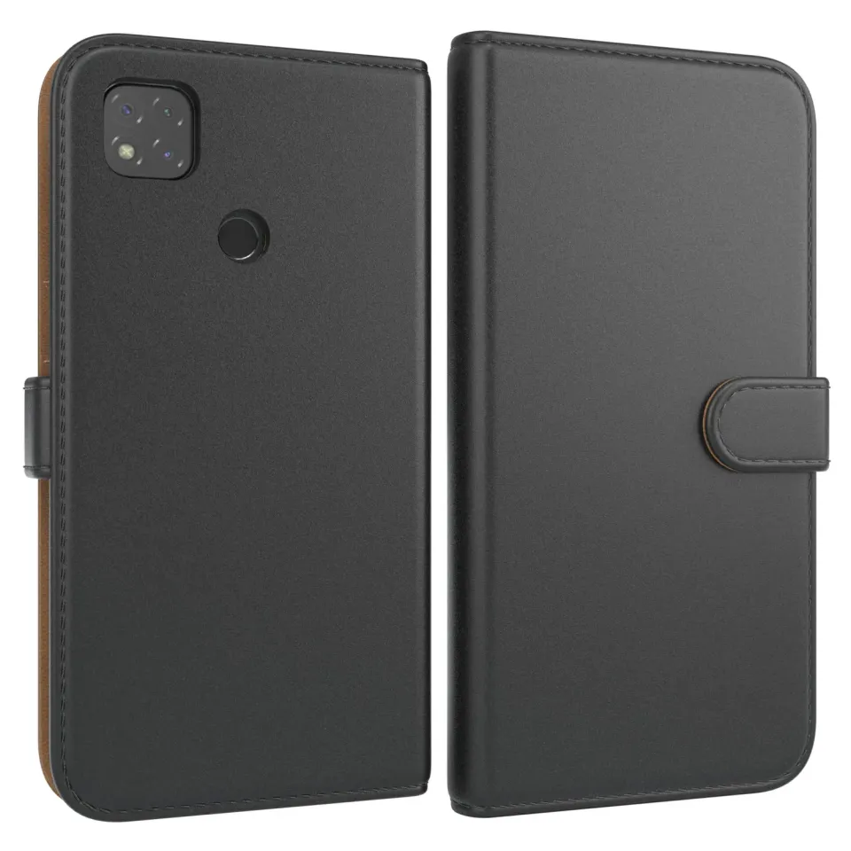 EAZY CASE Redmi 9C Klapphülle Book Schwarz mit Kartenfach