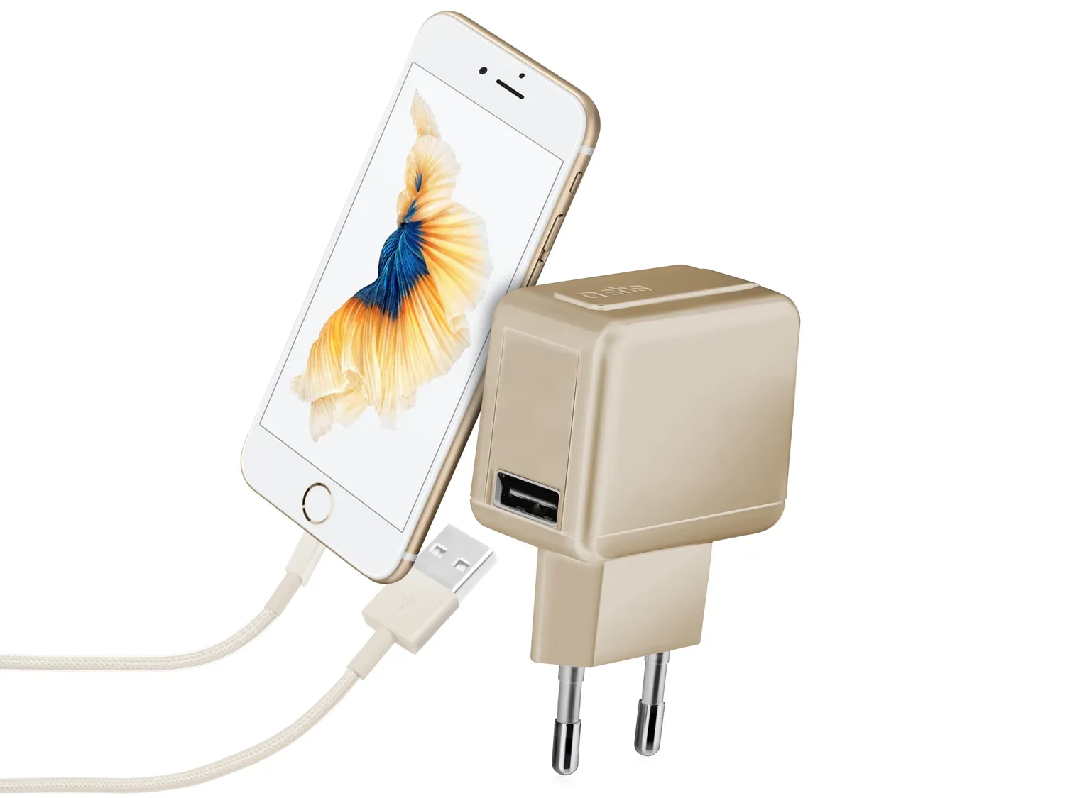 SBS Gold Collection Reise-Ladegerät USB 1A gold