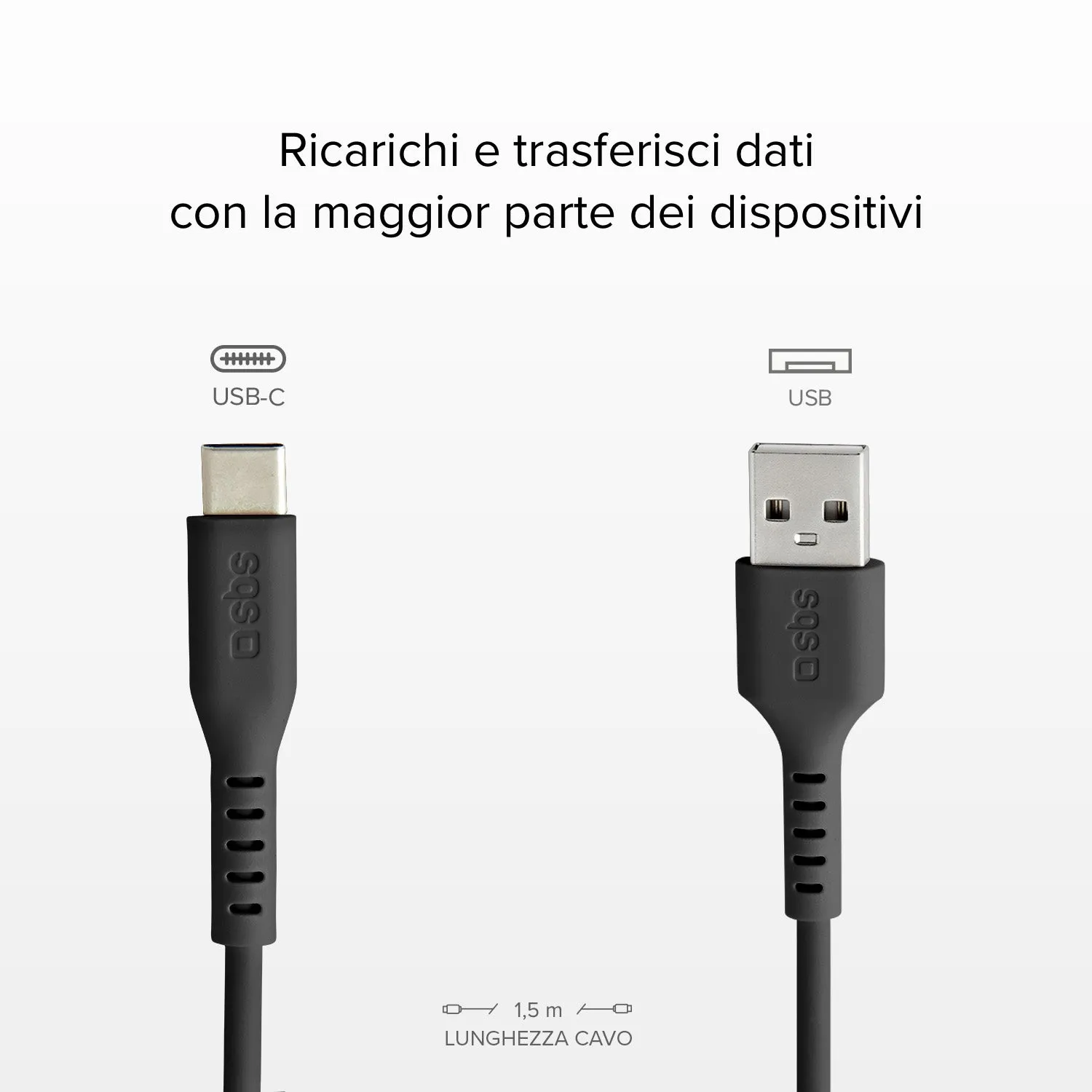 SBS USB Type-C Datenkabel Laden Sync Schwarz