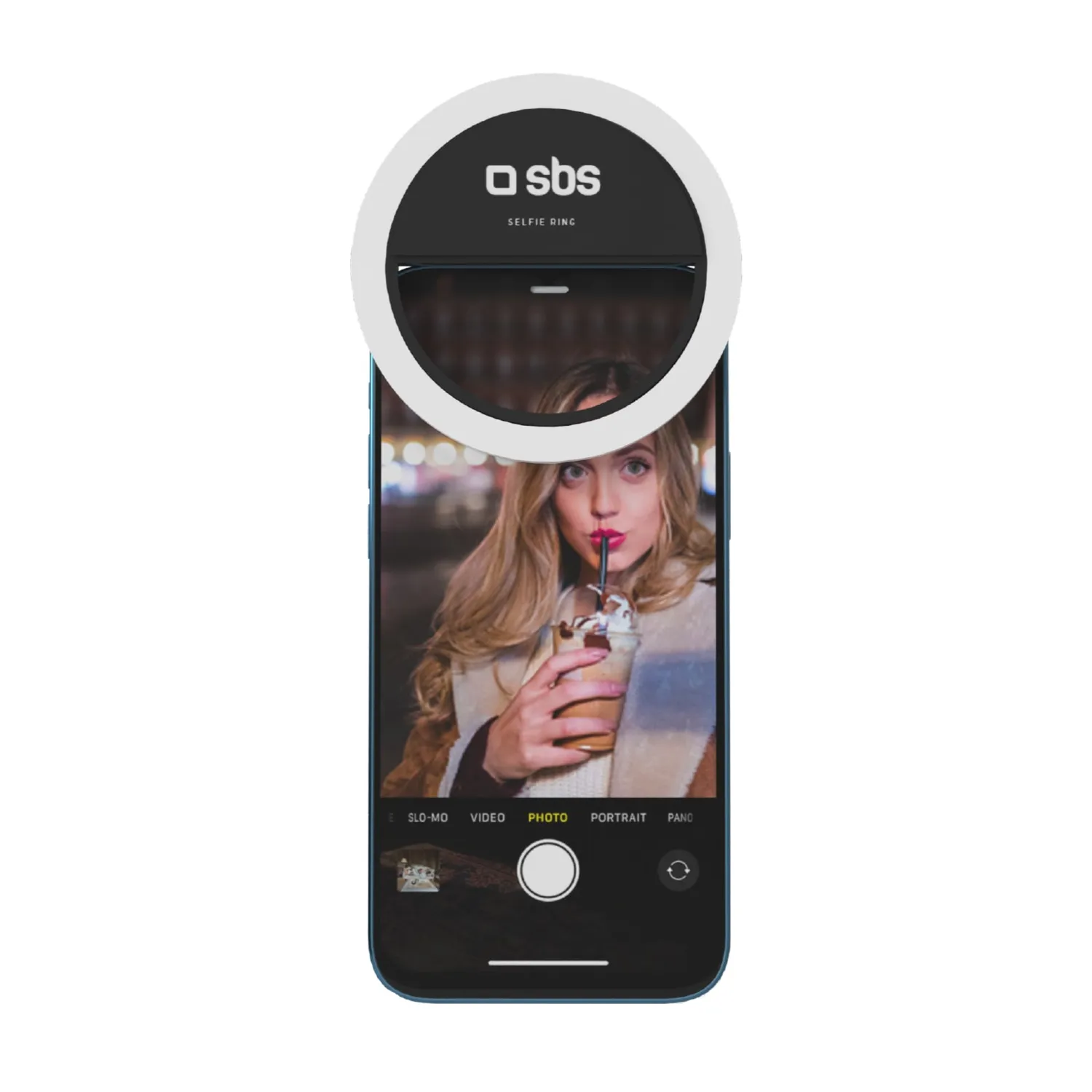 SBS Selfie Ringlicht mit Clip universell LED 3 Farben