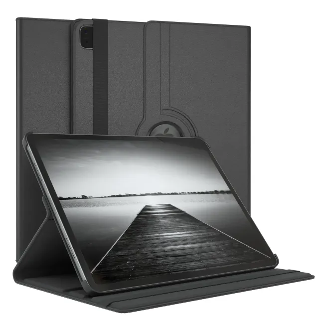 EAZY CASE iPad Pro 12,9 2020 4.Gen Tablethülle Schwarz 360° drehbar