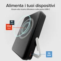 SBS Powerbank 10000 mAh kabellos MagSafe Ständer