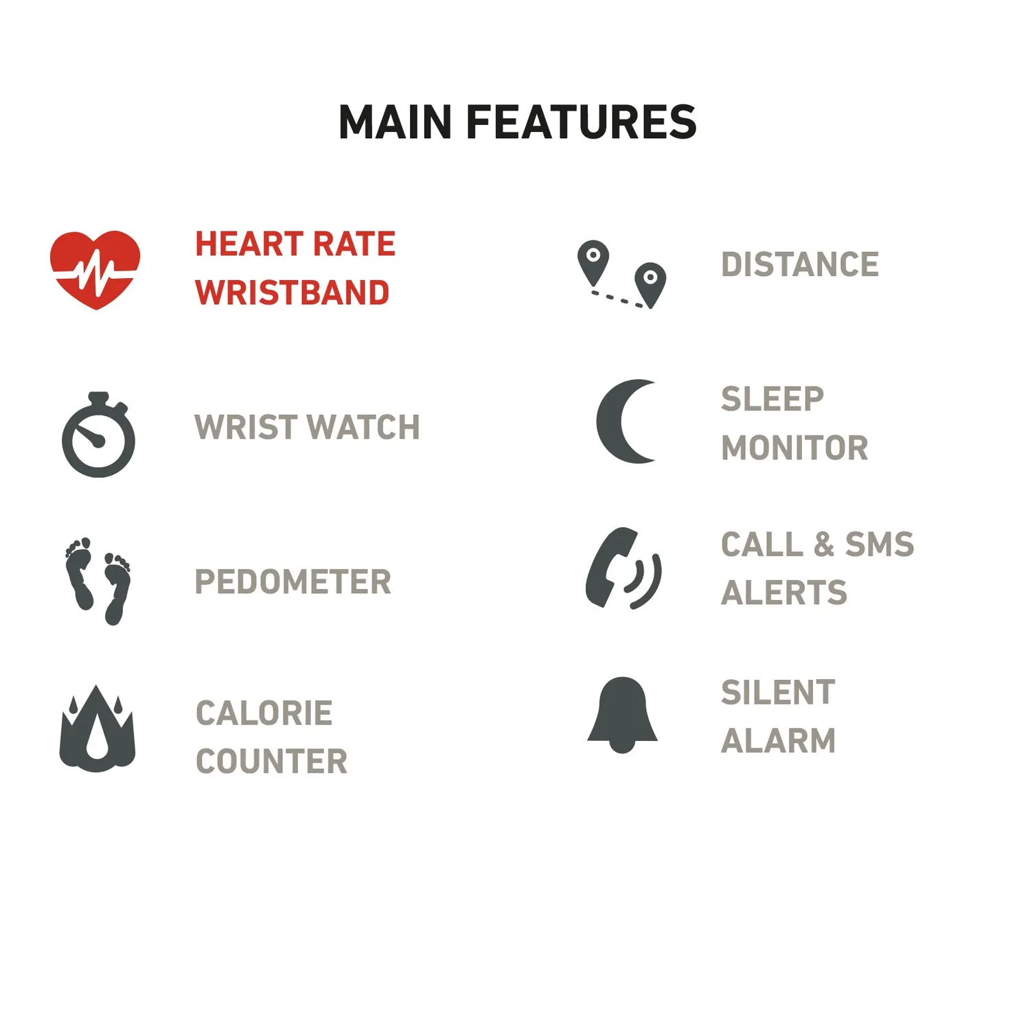 SBS Snap Fitness Watch Tracker mit Puls und USB