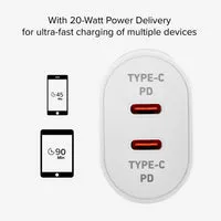 SBS 20W Wandladegerät Dual USB-C Power Delivery weiß
