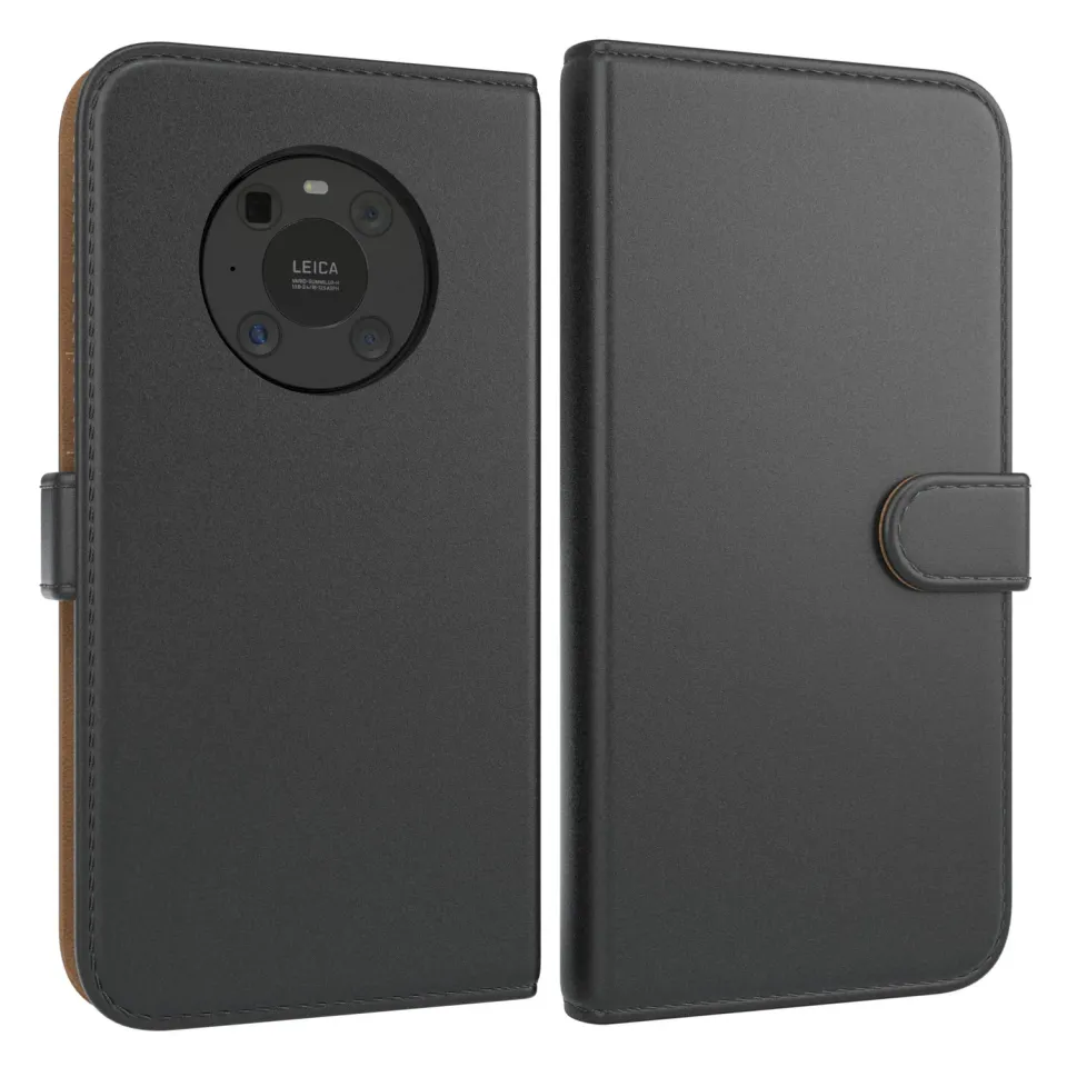 EAZY CASE Huawei Mate 40 Pro Klapphülle Book Schwarz Leder