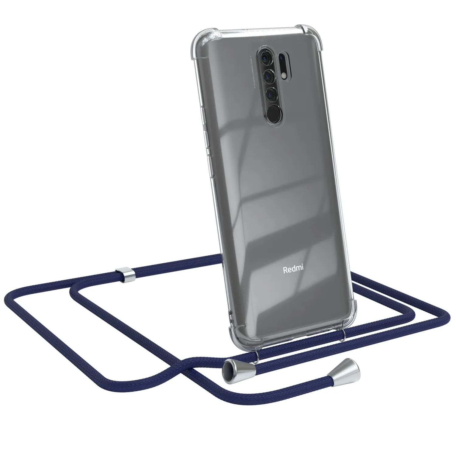 EAZY CASE Redmi 9 Handykette Silikon Anthrazit