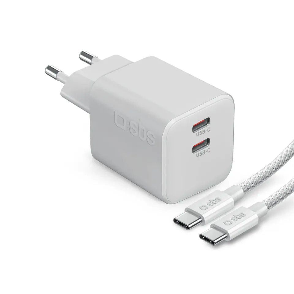 SBS 100W GaN Lade-Set doppelt USB-C PD mit Kabel