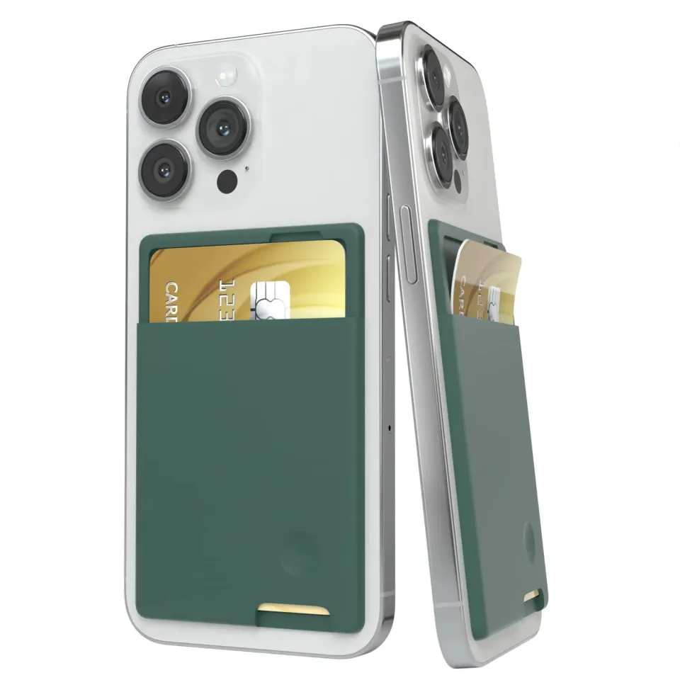 EAZY CASE Silikon Kartenhalter Handy Nacht Grün selbstklebend