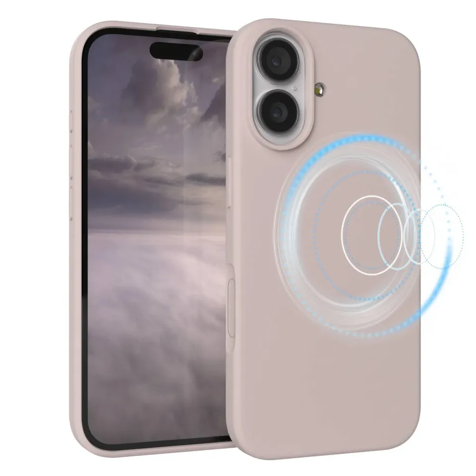 EAZY CASE iPhone 17 Silikonhülle Nude Rosa MagSafe mit Kameraschutz