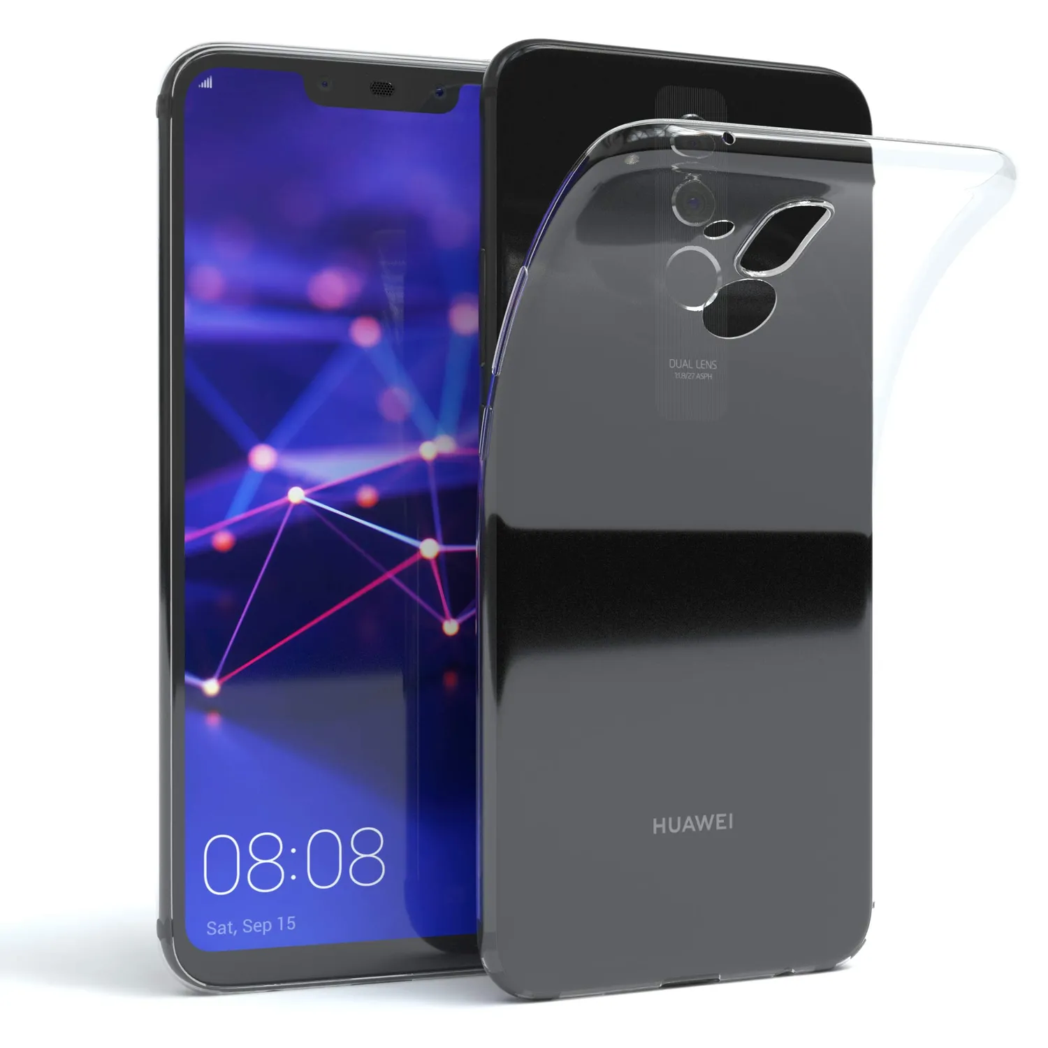 EAZY CASE Mate 20 Lite Book Handyhülle Schwarz Klapp