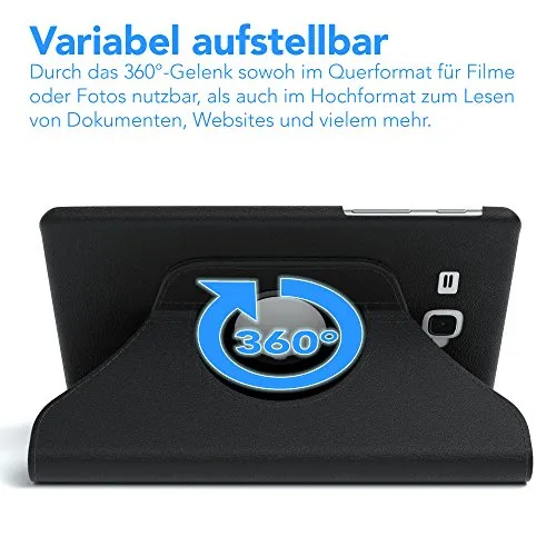 EAZY CASE Galaxy Tab A 2016 7.0 Tablethülle Schwarz 360° drehbar