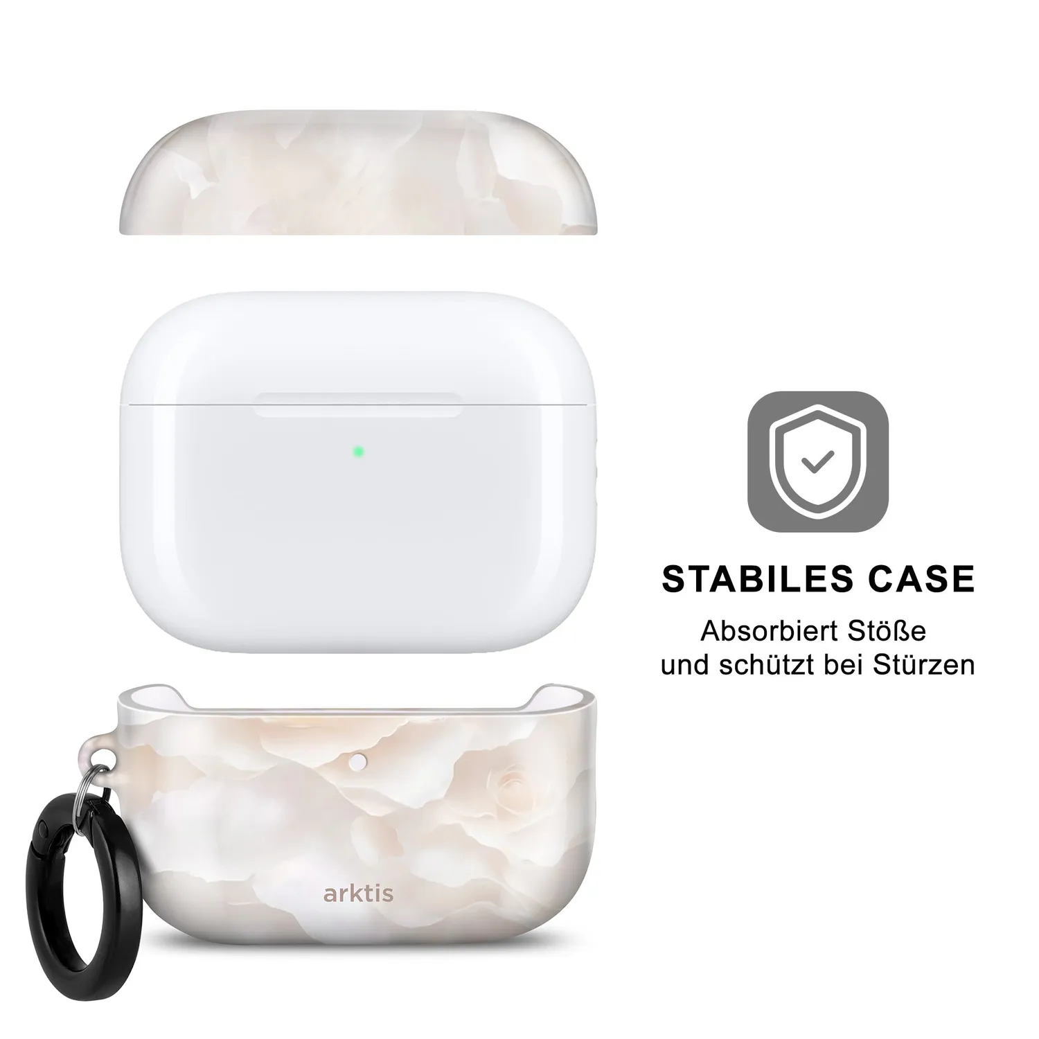 arktis Marble Flower AirPods Pro 3 Hülle Qi